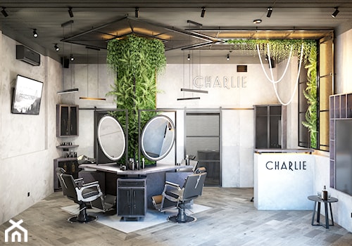 Charlie - studio barberskie w Katowicach - Wnętrza publiczne, styl industrialny - zdjęcie od MocnaPracownia