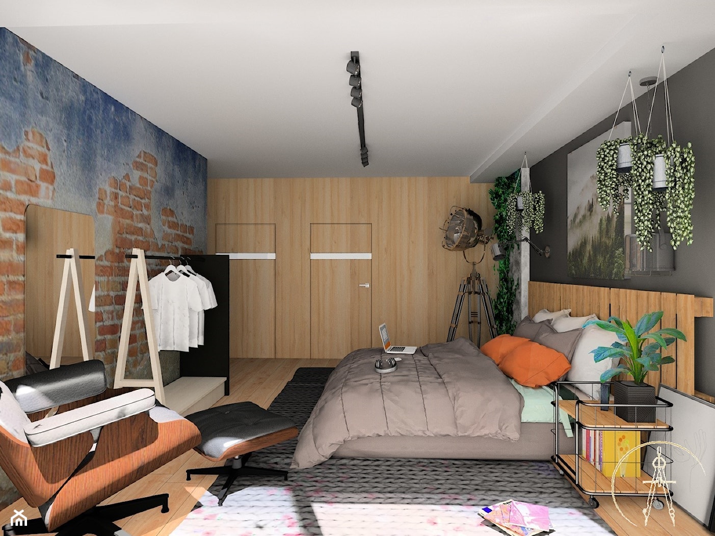 Sypialnia w stylu industrialnym - zdjęcie od MSprojekt - Homebook