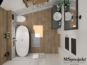 Rustykalna łazienka na poddaszu - zdjęcie od MSprojekt