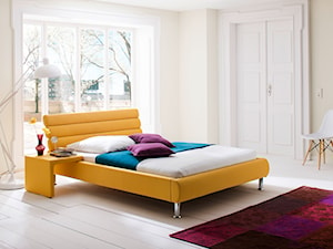 BED FLAP 140 160 cm materiał antracyt żółty szatan - zdjęcie od Meble24.sklep.pl