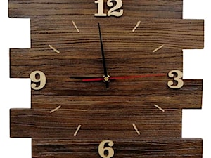Zegar drewniany z desek poziomych - zdjęcie od Handmade by Marzena