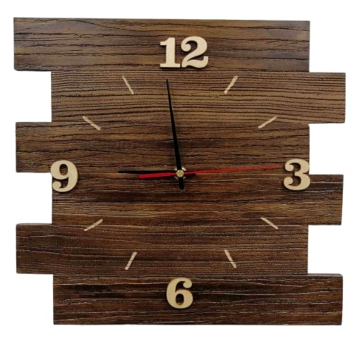 Zegar drewniany z desek poziomych - zdjęcie od Handmade by Marzena