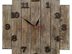 Zegar drewniany duży postarzany - zdjęcie od Handmade by Marzena
