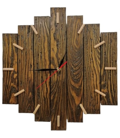 Zegar drewniany z desek duży - zdjęcie od Handmade by Marzena - Homebook