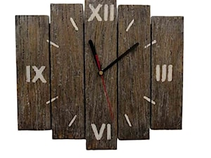 Zegar drewniany z desek mały postarzany - zdjęcie od Handmade by Marzena