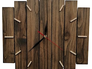 Zegar drewniany z desek duży palisander - zdjęcie od Handmade by Marzena
