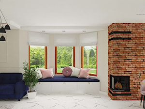 Dom w stylu angielskim z elementami loftowymi i skandynawskimi (Nowodworce) - Salon, styl nowoczesny - zdjęcie od Pora na wnętrze