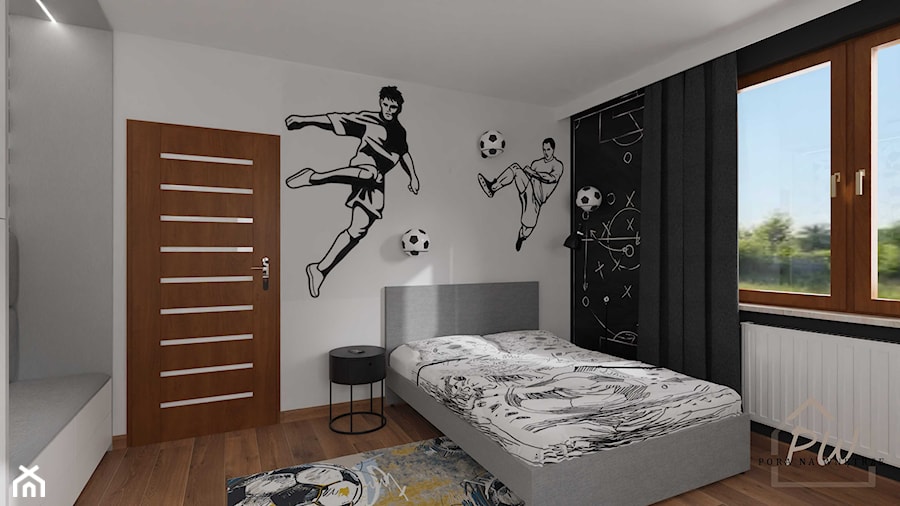 Projekt pokoi piłkarskich bliźniaków (Nadarzyn) - Pokój dziecka, styl nowoczesny - zdjęcie od Pora na wnętrze