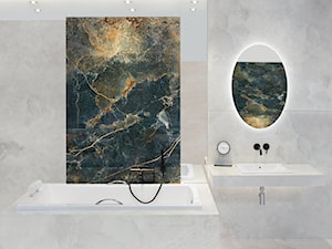 Perłowo zielona łazienka w kamieniu - zdjęcie od Salon HOFF