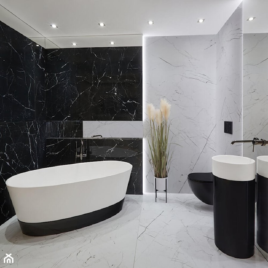 Czarno-biała łazienka - zdjęcie od Salon HOFF