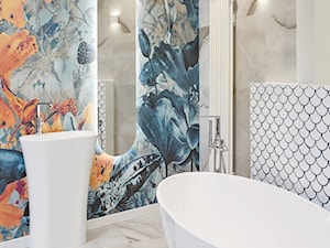 Projekt łazienki z tapetą - zdjęcie od Salon HOFF