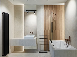 Nowoczesna łazienka z drewnem - zdjęcie od Salon HOFF