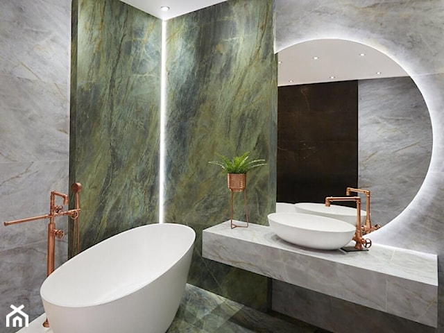 Szaro zielona łazienka BRAZILIAN QUARTZITE | Salon HOFF 