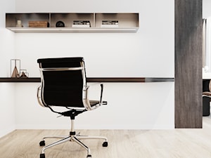 Mieszkanie w Rzeszowie - Małe z zabudowanym biurkiem białe biuro, styl nowoczesny - zdjęcie od S.W.STUDIO