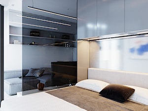 Kawalerka w Rzeszowie - Mała biała sypialnia, styl nowoczesny - zdjęcie od S.W.STUDIO