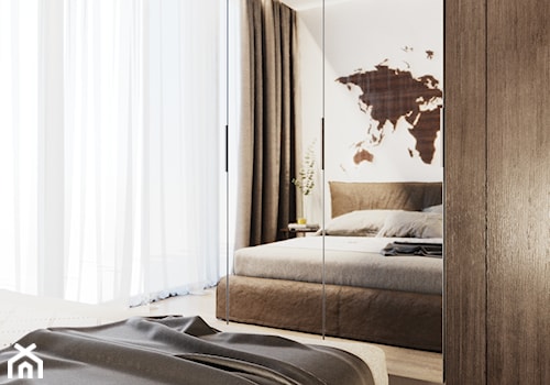 Mieszkanie w Rzeszowie - Mała biała sypialnia, styl nowoczesny - zdjęcie od S.W.STUDIO