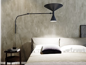 Mieszkanie w Warszawie - Mała biała szara sypialnia, styl nowoczesny - zdjęcie od S.W.STUDIO