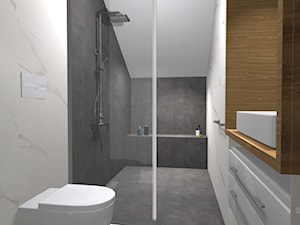 Mała łazienka na poddaszu ver1 - zdjęcie od haba projekty