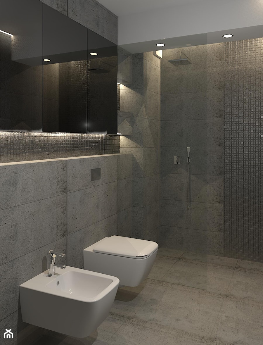 Łazienka - betonowa elegancja - zdjęcie od haba projekty