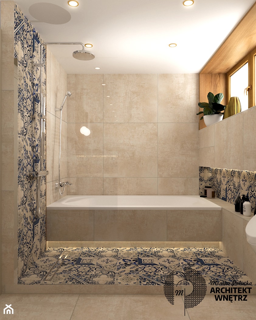 Błękitna łazienka - zdjęcie od Monika Pałucka Architekt Wnętrz - Homebook