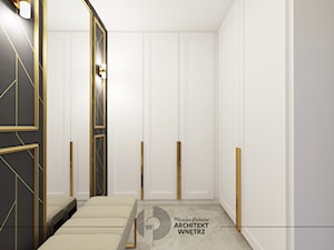 Parter domu w złocie i sztukaterii - Hol / przedpokój, styl glamour - zdjęcie od Monika Pałucka Architekt Wnętrz