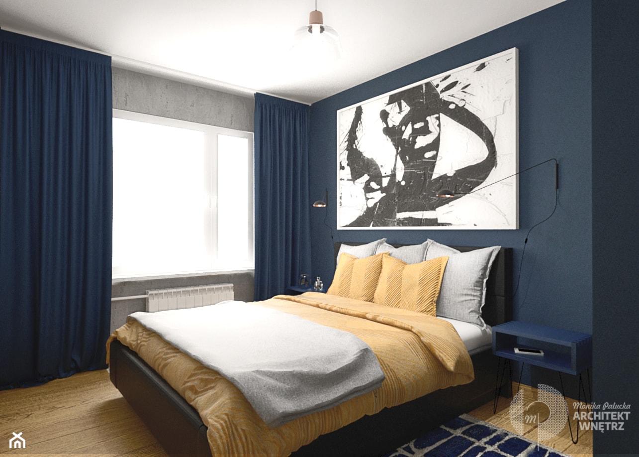 Sypialnia w granacie - zdjęcie od Monika Pałucka Architekt Wnętrz - Homebook