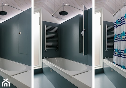 The Mowhay - Mała na poddaszu z punktowym oświetleniem łazienka, styl minimalistyczny - zdjęcie od MATT Architecture