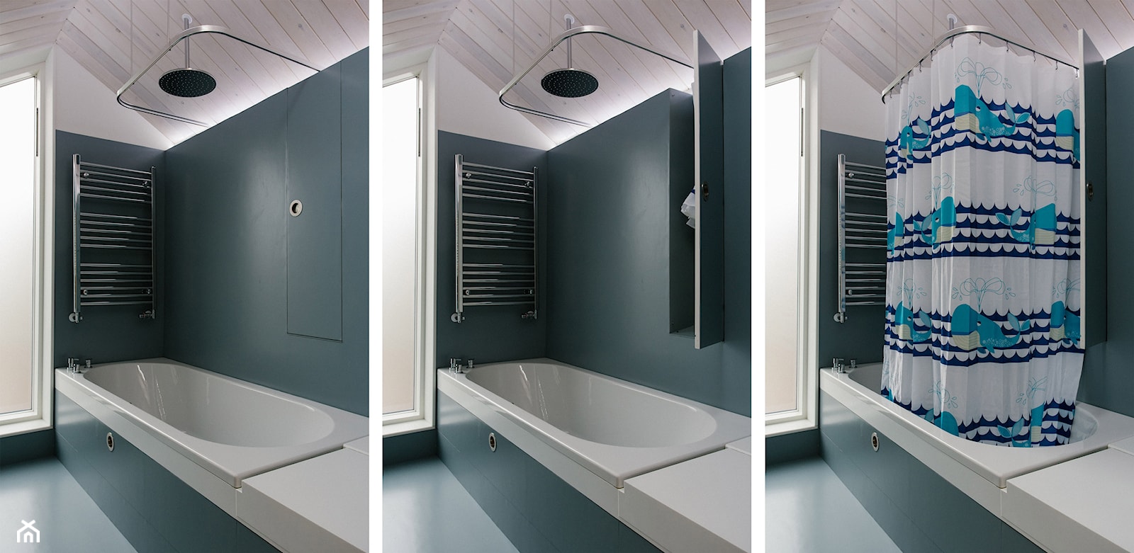 The Mowhay - Mała na poddaszu z punktowym oświetleniem łazienka, styl minimalistyczny - zdjęcie od MATT Architecture - Homebook
