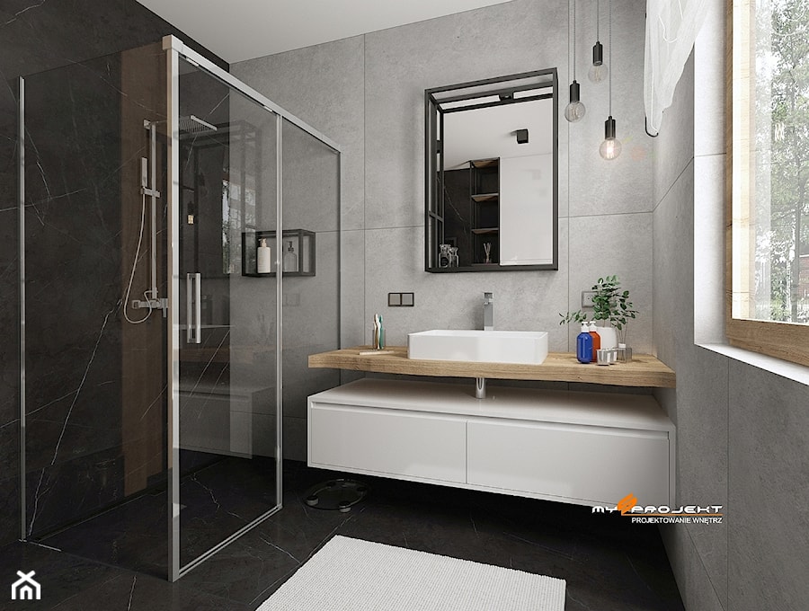 Projekt łazienki w Dąbrowie Chotomowskiej. - Łazienka, styl nowoczesny - zdjęcie od Mysprojekt Marek Myszkowski