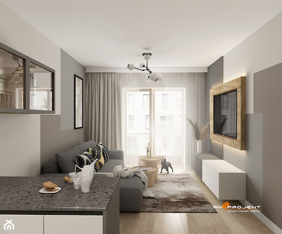 Projekt mieszkania Nowy Dwór Mazowiecki - Salon, styl nowoczesny - zdjęcie od Mysprojekt Marek Myszkowski