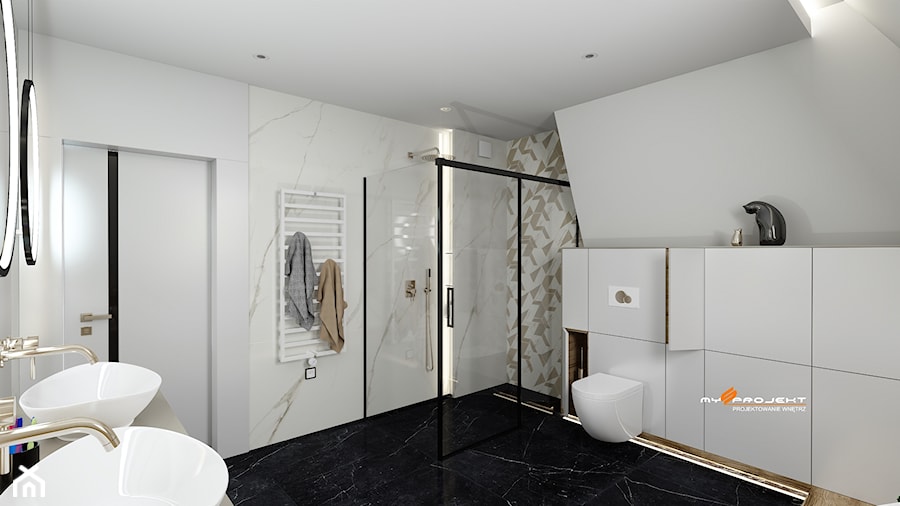 Projekt łazienki w Łomiankach - Łazienka, styl minimalistyczny - zdjęcie od Mysprojekt Marek Myszkowski