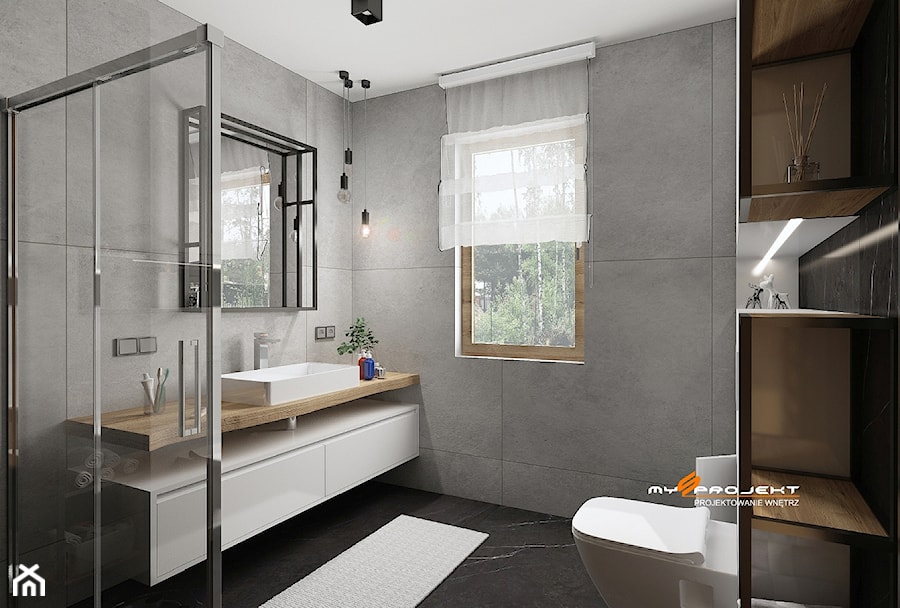 Projekt łazienki w Dąbrowie Chotomowskiej. - Łazienka, styl minimalistyczny - zdjęcie od Mysprojekt Marek Myszkowski
