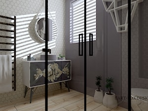 ŁAZIENKA W KOLORACH - Średnia łazienka z oknem, styl nowoczesny - zdjęcie od Justyna Nabielec