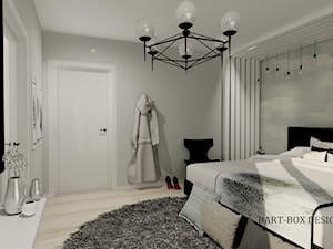 Sypialnia - Średnia szara sypialnia, styl nowoczesny - zdjęcie od Justyna Nabielec