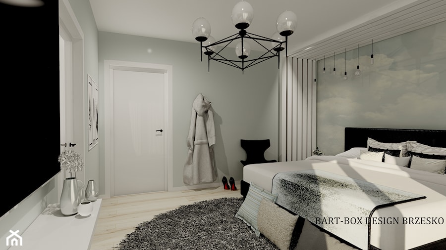 Sypialnia - Średnia szara sypialnia, styl nowoczesny - zdjęcie od Justyna Nabielec