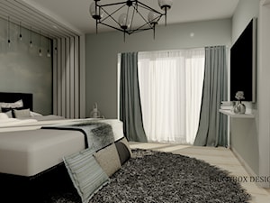 Sypialnia - Duża szara sypialnia, styl nowoczesny - zdjęcie od Justyna Nabielec