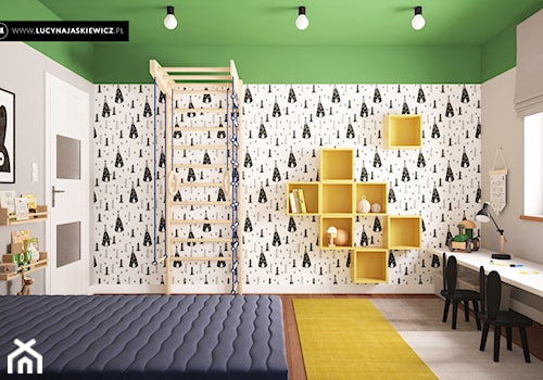 POKÓJ DZIECIĘCY AZ W MIĘDZYCHODZIE - Średni biały szary zielony pokój dziecka dla dziecka dla chłopca dla dziewczynki, styl nowoczesny - zdjęcie od LUCYNA JAŚKIEWICZ Architektura & Wnętrza