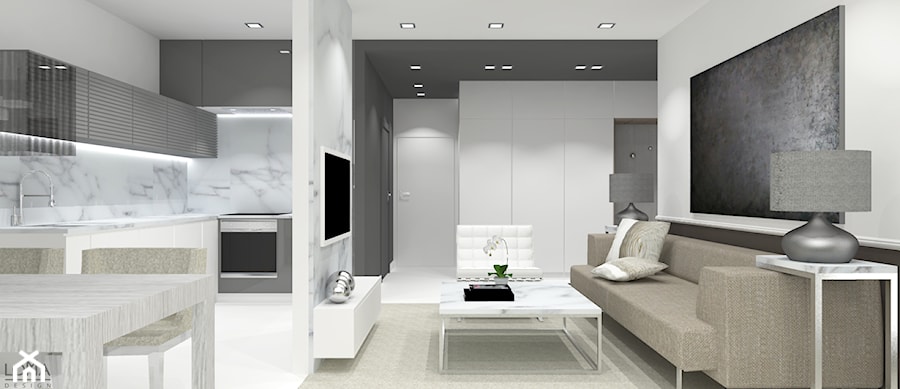 Mieszkanie Atelier Żoliborz - Salon, styl nowoczesny - zdjęcie od LOMAdesign