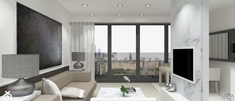 Mieszkanie Atelier Żoliborz - Salon, styl nowoczesny - zdjęcie od LOMAdesign