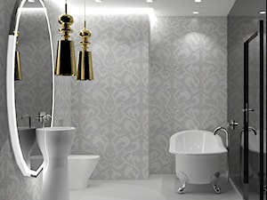 Mieszkanie naWoli - Średnia z punktowym oświetleniem łazienka, styl glamour - zdjęcie od LOMAdesign