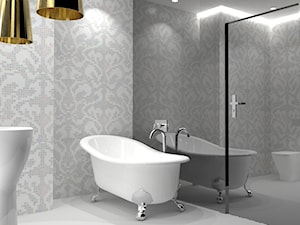 Mieszkanie naWoli - Duża z punktowym oświetleniem łazienka, styl glamour - zdjęcie od LOMAdesign