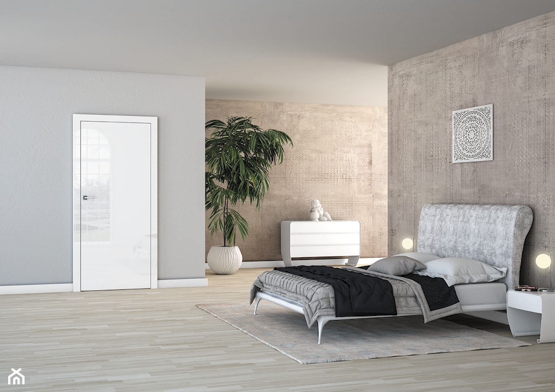 minimalistyczna sypialnia z elementami boho