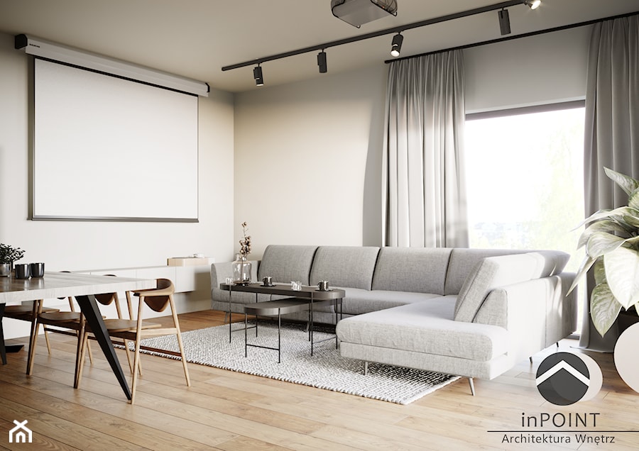 Minimalistyczna strefa - Salon, styl minimalistyczny - zdjęcie od inPOINT Architektura Wnętrz