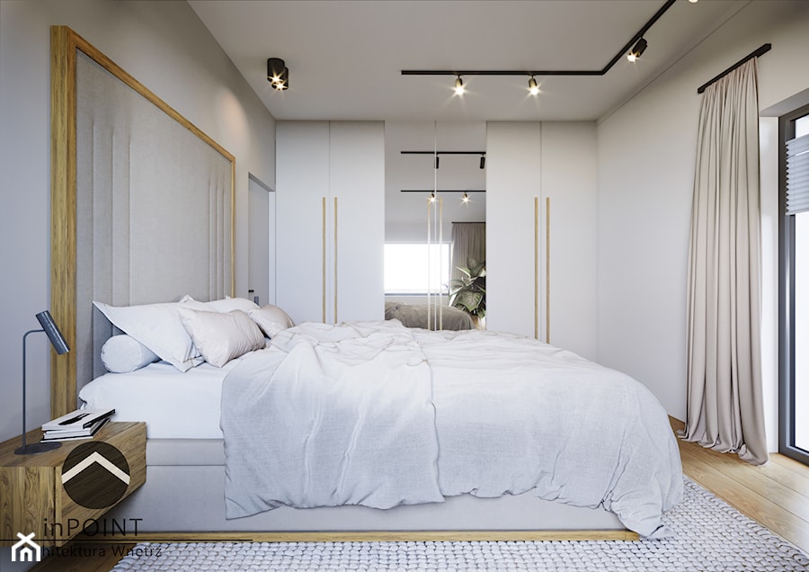 Minimalistyczna strefa - Sypialnia, styl minimalistyczny - zdjęcie od inPOINT Architektura Wnętrz