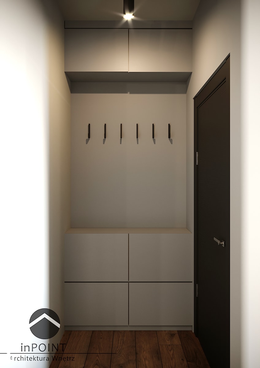 Minimalistyczna strefa - Hol / przedpokój, styl minimalistyczny - zdjęcie od inPOINT Architektura Wnętrz