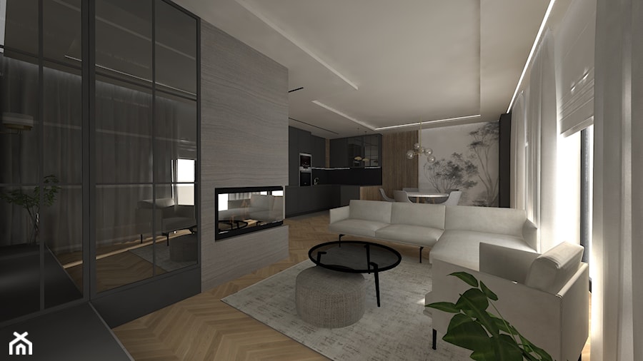 Osiedle Klematis - Salon, styl minimalistyczny - zdjęcie od mcstudio Projektowanie wnętrz