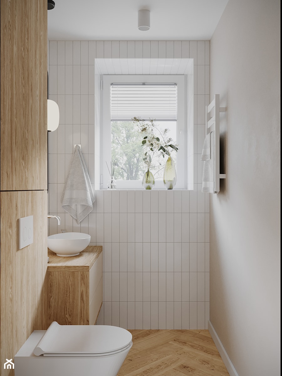 Projekt wnętrza parteru w domu jednorodzinnym - Łazienka, styl skandynawski - zdjęcie od Art Monkey Creative Studio
