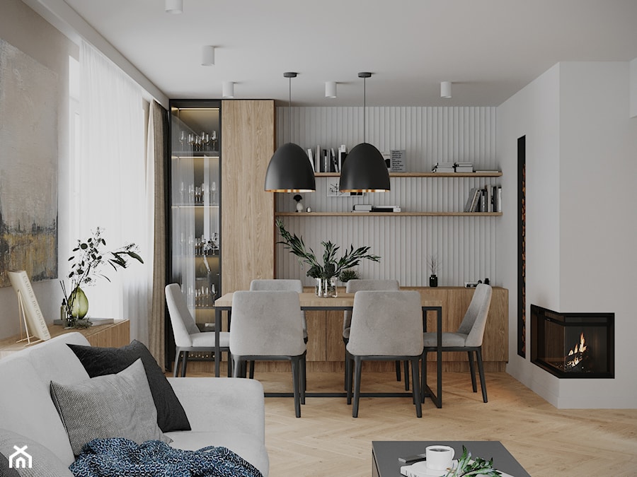 Projekt wnętrza parteru w domu jednorodzinnym - Salon, styl skandynawski - zdjęcie od Art Monkey Creative Studio