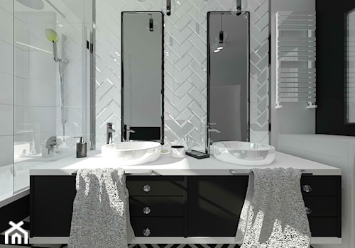 Łazienka z białą cegiełką - zdjęcie od VANKKA.design Marta Czekańska