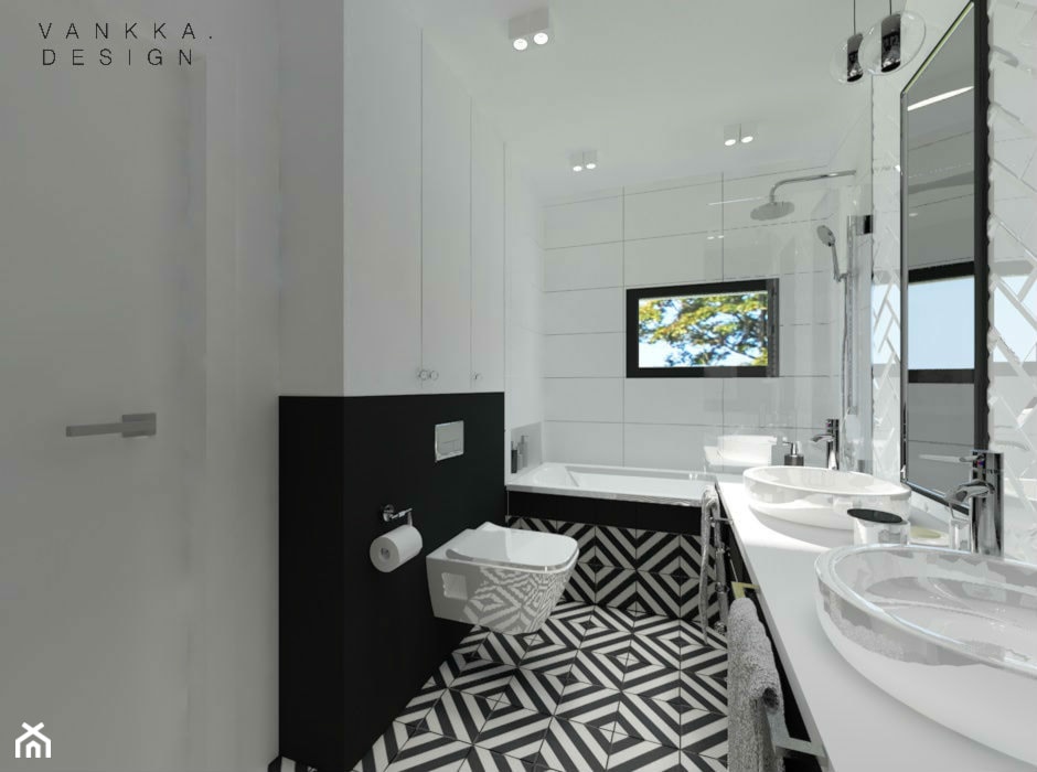 Łazienka z białą cegiełką - zdjęcie od VANKKA.design Marta Czekańska - Homebook